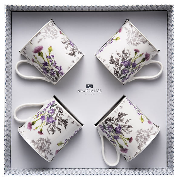 Newgrange White Thistle Bone China Mug Set of 4 - 646402