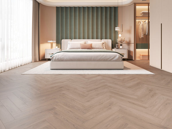 WHITERIVER MILANO HERRINGBONE 12MM AC5 OPERA OAK LAMINATE FLOORING