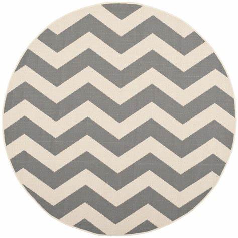 Outside In Design Round Zig Zag Weatherproof Rug - 35111