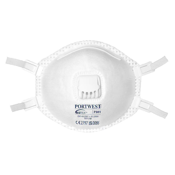 Portwest P301 FFP3 Valved Respirator (Pk10) White - 67833