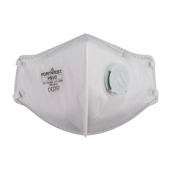 Portwest P310 FFP3 Valved Dolomite Fold Flat Respirator (Pk3) - 677430