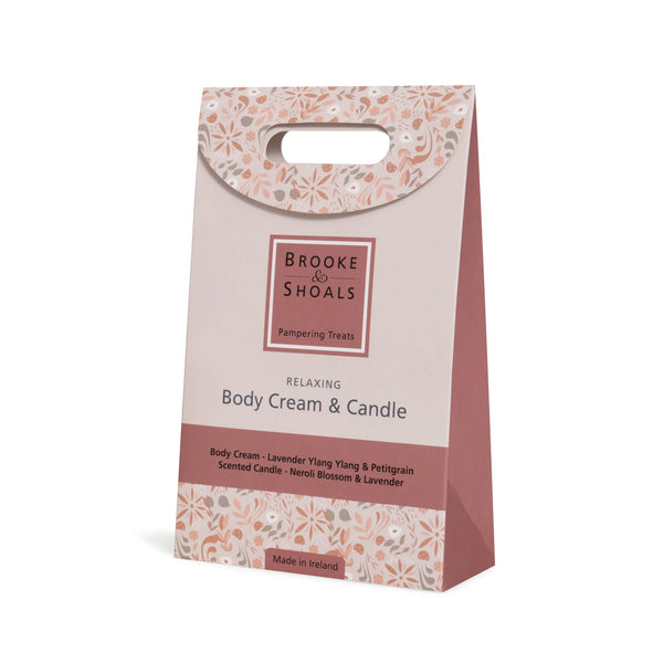Brooke & Shoals Wellness Pampering Set: Relaxing Body Cream & Candle - 649454