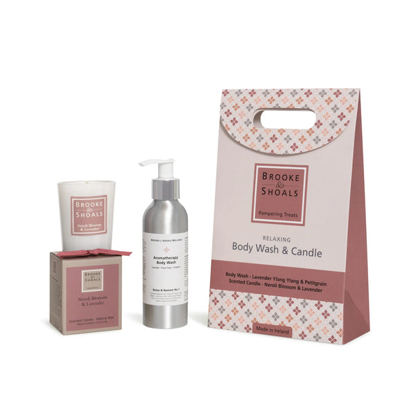 Brooke & Shoals Wellness Pampering Set: Relaxing Body Wash & Candle - 649453