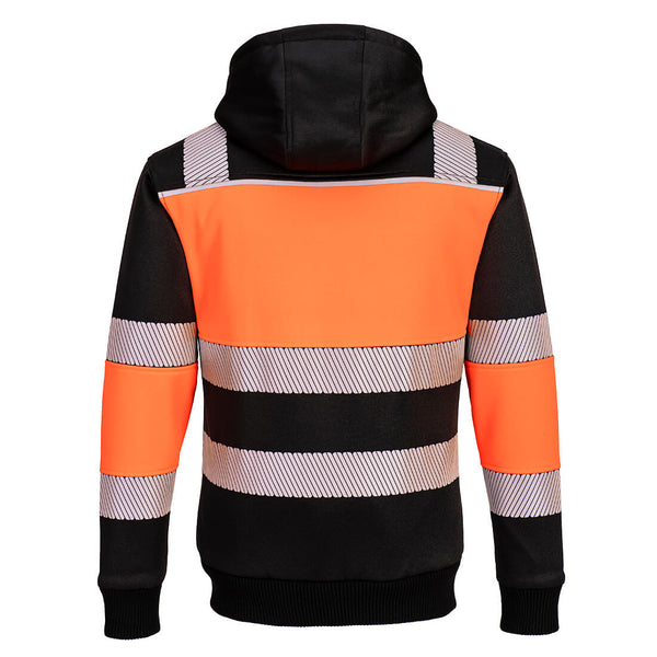 Portwest PW377 Hi-Vis Zipped Class 1 Winter Hoodie Orange/Black