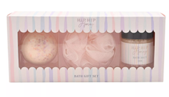 Confetti Bath Bomb, Bath Salts + Bath Puff Set - 649482
