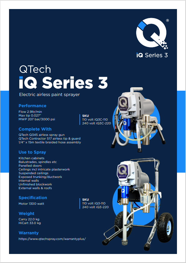 QTech iQ Series 3 Carry Paint Sprayer