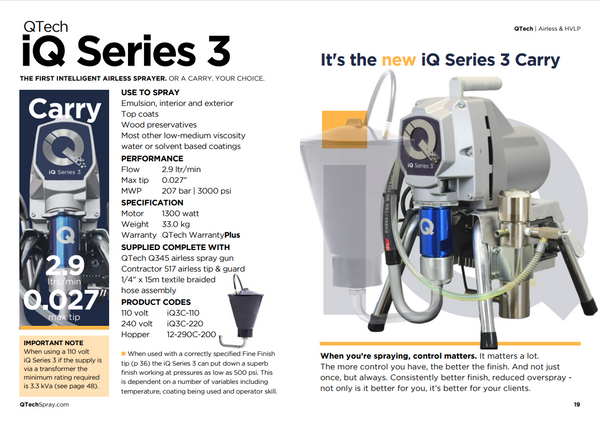 QTech iQ Series 3 Carry Paint Sprayer