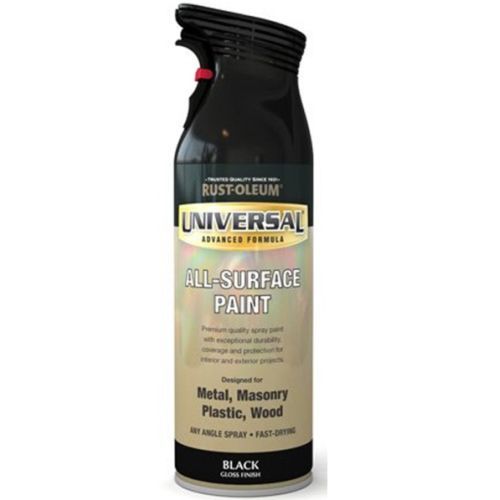 Rust-Oleum Universal All-Surface Paint - Gloss Black Universal Spray Paint 400ml - 7500508