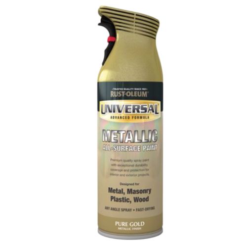 Rust-Oleum Universal All-Surface Paint - Pure Metallic Gold Universal Spray Paint 400ml - 7500514