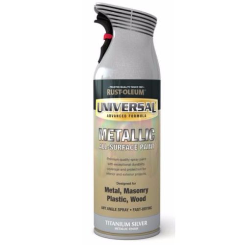 Rust-Oleum Universal All-Surface Paint - Titanium Silver Universal Spray Paint 400ml - 7500513