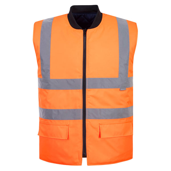 Portwest S469 Hi-Vis Reversible Bodywarmer Orange