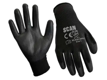Black PU Coated Gloves - XL (12 Pairs Per Pack) - 670317