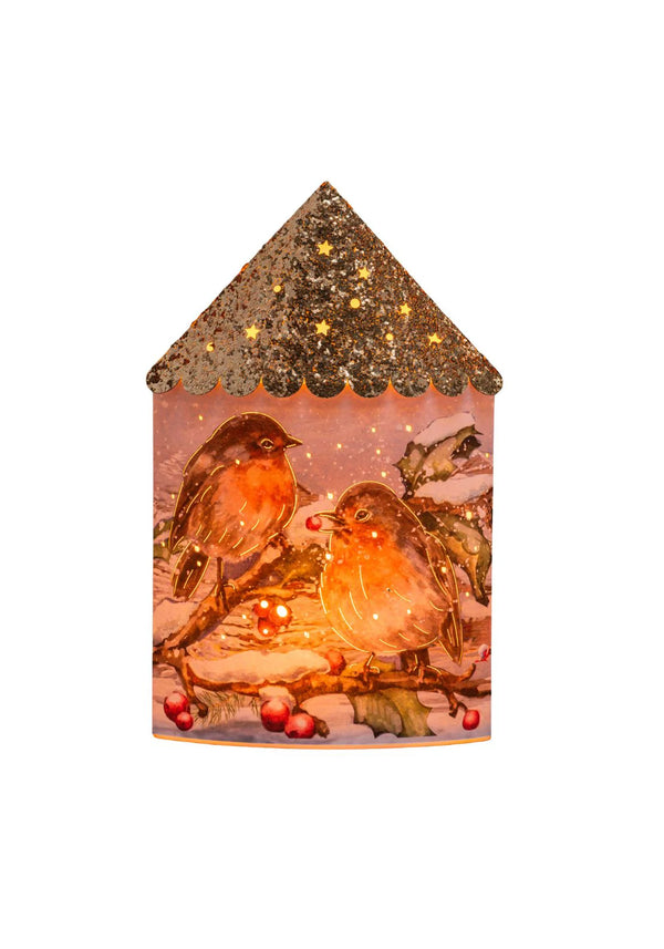 21CM LED CHRISTMAS ROBIN PAPER LANTERN - 661033
