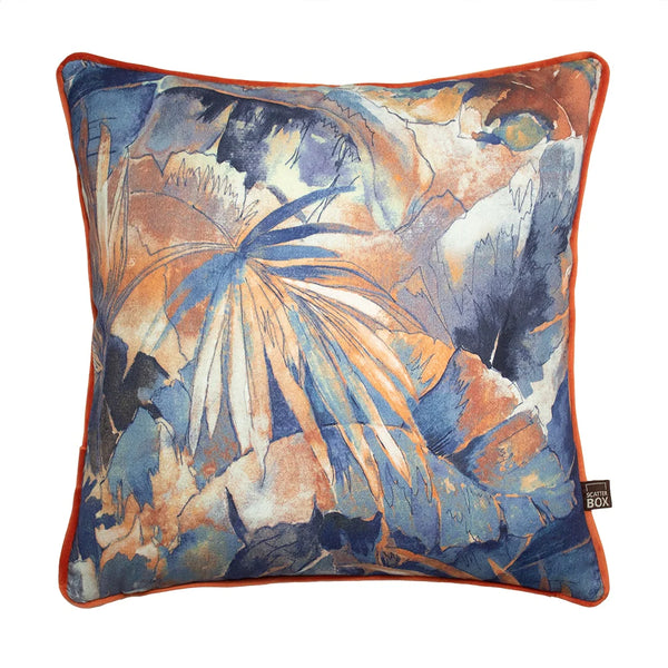 Scatter Box Aria 43 x 43cm Blue & Orange Cushion - 643006