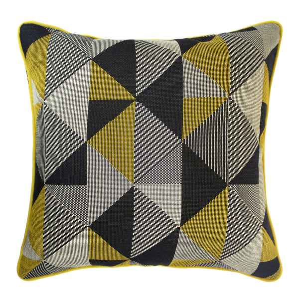 Scatter Box Pax 43 x 43cm Yellow & Charcoal Cushion - 370833