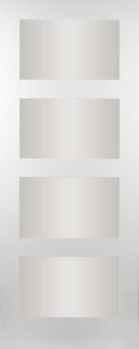 Seadec Columbus White Primed 4 Panel Glazed Glass Door