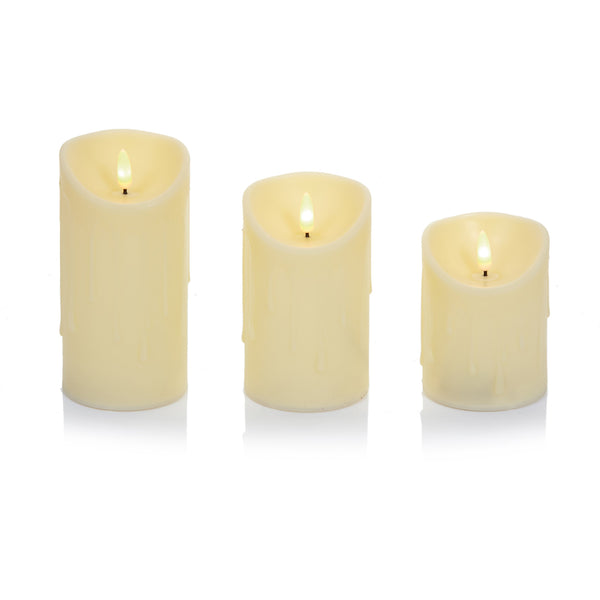 Set of 3 Cream Flicker Candles - 661335