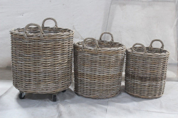 Set of 3 Round Kubu Baskets - 641117