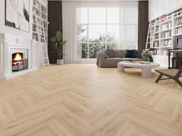 WHITERIVER MILANO HERRINGBONE 12MM AC5 TERRA OAK LAMINATE FLOORING