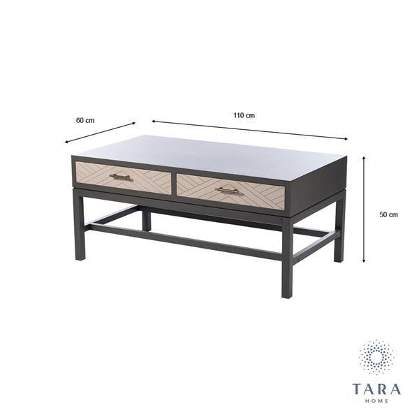 TARA LANE VANESSA COFFEE TABLE 2 DRAWER STONE GREY - 6450794