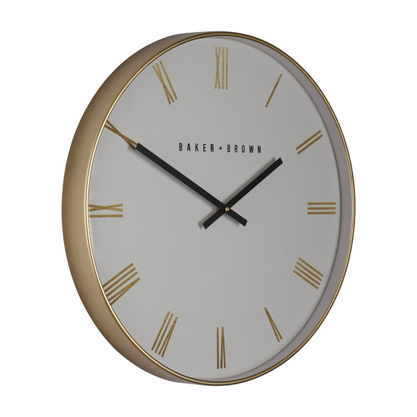 BAKER AND BROWN NOUVEAU CLOCK WHITE/GOLD 50CM