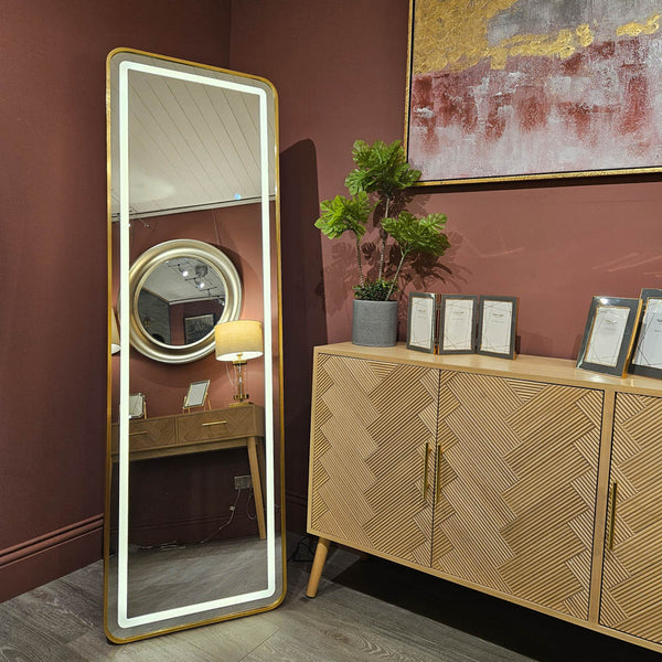 MODENA 160CM GOLD CHEVAL MIRROR - 6460402