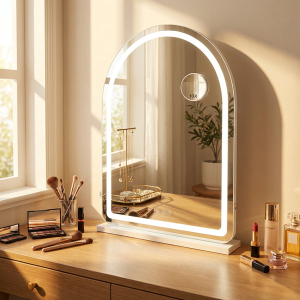 HOLLYWOOD 70X50CM WHITE ARCH VANITY MIRROR - 644532