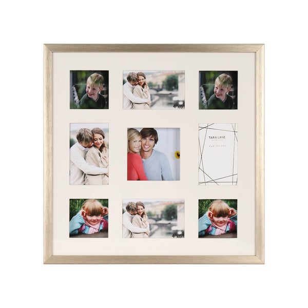 Gallery 3D collage 9 picture Frame champagne - 647401