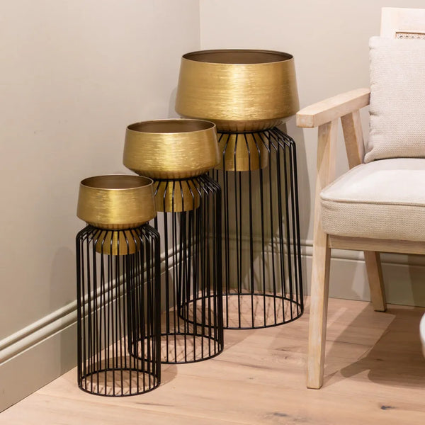 Tara Lane Indoor Decorative Planters with Stand Set of 3 - 643554