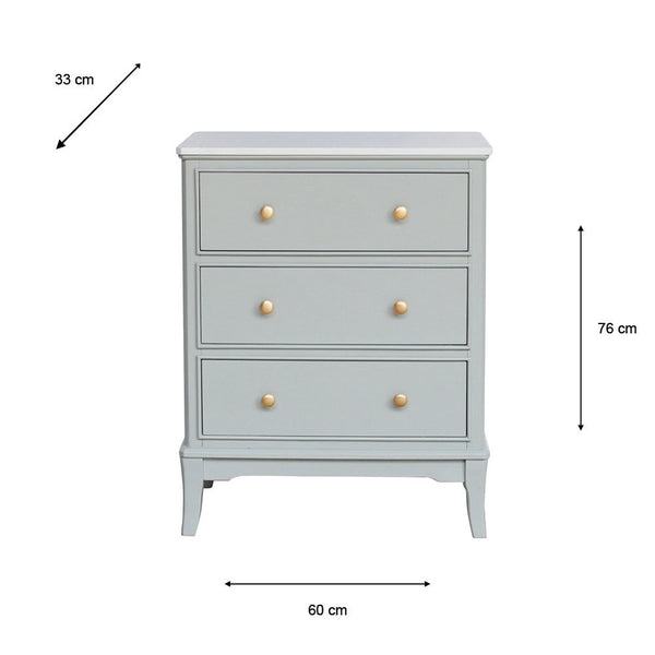Monroe 3 locker with marble top sage - 642629