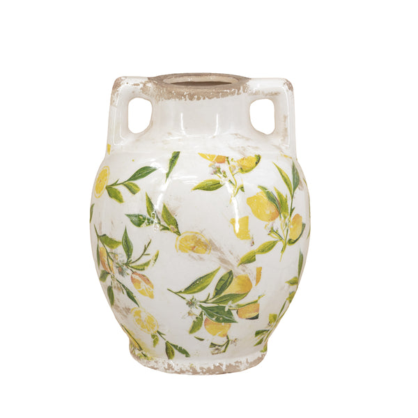 22CM LEMON TWO HANDLED VASE - 649587