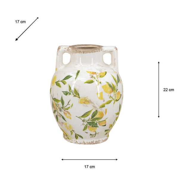 22CM LEMON TWO HANDLED VASE - 649587