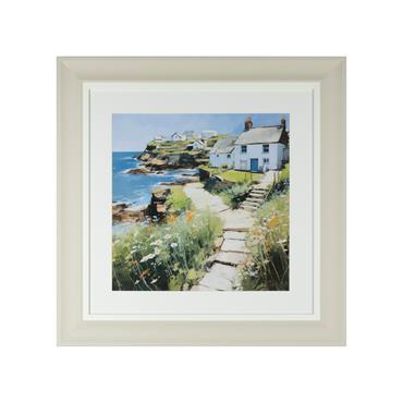 SEASIDE COTTAGE 60X60CM FRAMED PRINT - 641014