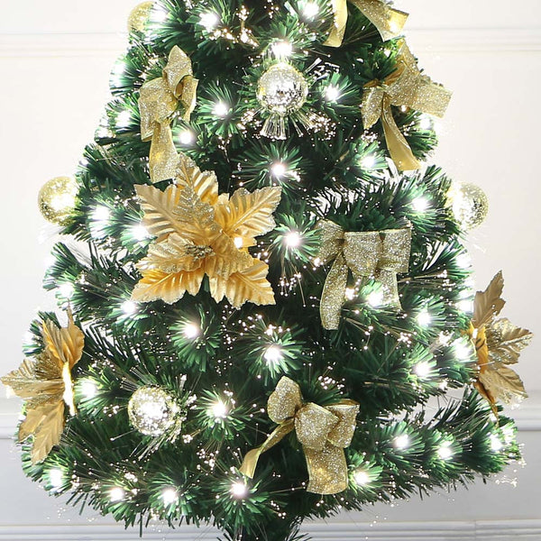 4ft Fibre Optic Christmas Tree w/gold decorations - 661301