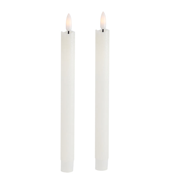 Tara Lane 3D Flame LED Taper Ivory Candle Set 25cm - 641007