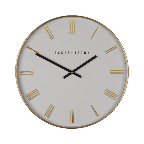 Tara Lane Baker & Brown Nouveau Clock White & Gold 50cm - 641004
