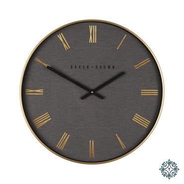 Tara Lane Baker & Brown Nouveau Dark Grey Clock - 641003