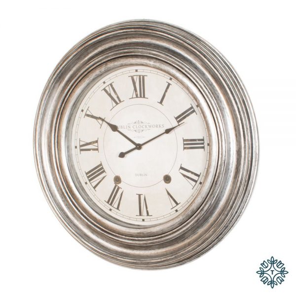 Tara Lane Dublin Clock Pewter 66cm - 644972