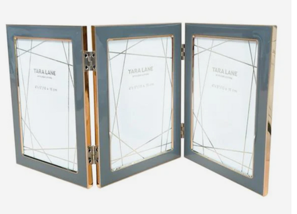 Tara Lane Ella 4 x 6 Grey & Gold Folding Photo Frame - 645312