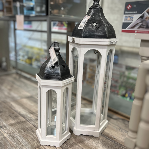 The Grange 2pc Wooden Lanterns - 6312