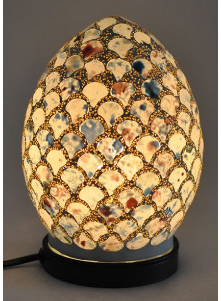 The Grange Blue & White Mosaic Egg Lamp - 6410502