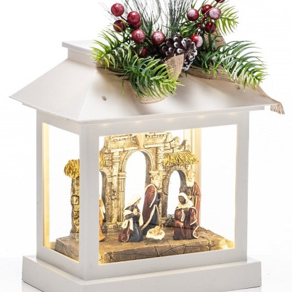 The Grange White Christmas Lantern - 661001