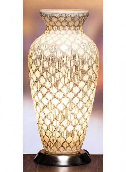 The Grange White Mosaic Vase Lamp - 6410504
