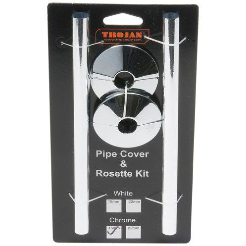 Trojan Pipe Cover & Rosette Kit Chrome - 82099