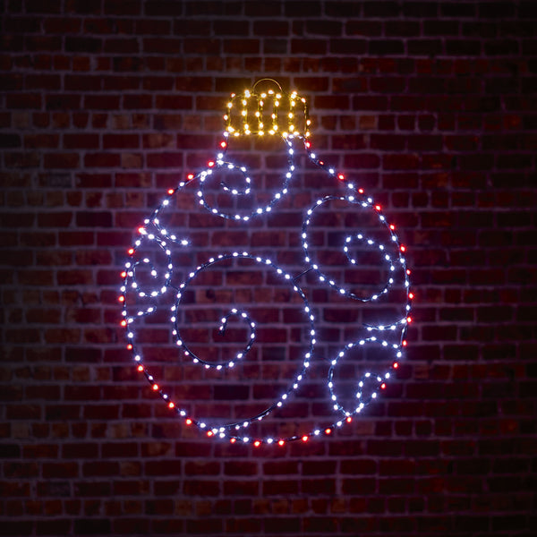 Flexibright Twinkling Red & White LED Bauble Light - 661325