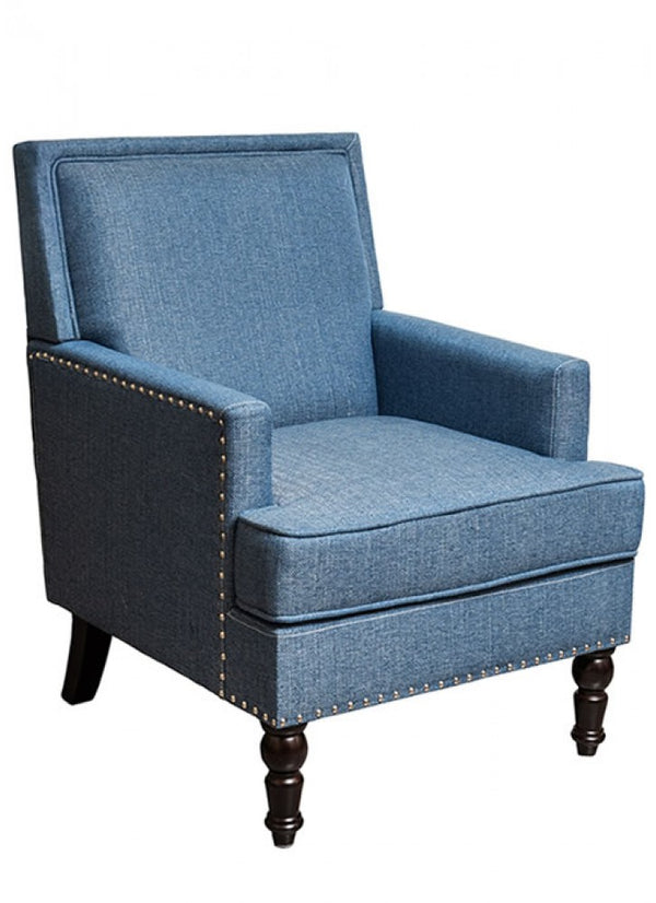 The Grange Collection Linen Armchair in Navy - 6447841