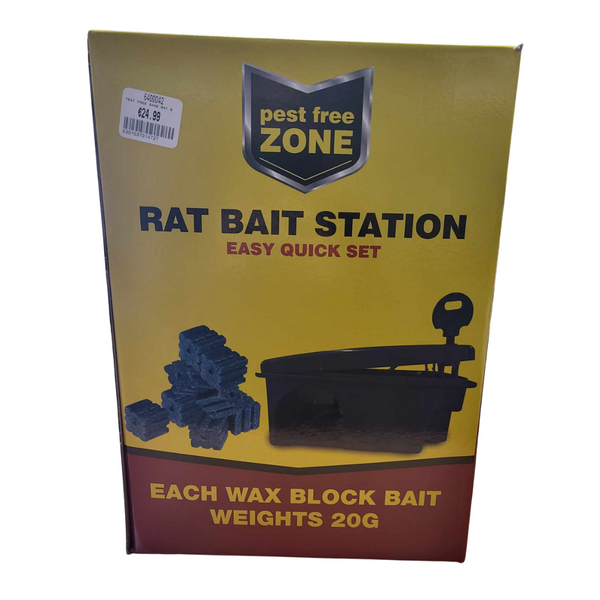 Pest Free Zone - Rat Bait Station Easy Quick Set - Includes Bait - 6400042