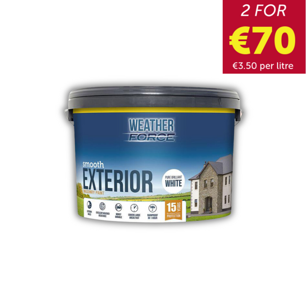 Homevalue Masonry Paint 10L White or Magnolia - 75993 (2 for €70 Offer)