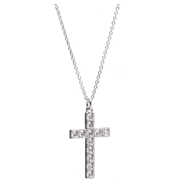 Newgrange Living Silver Cross Pendant Necklace - 727511