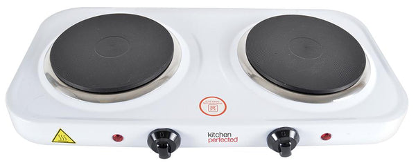 Kitchen Perfected - White Twin Hot Plate 2000w - 61625